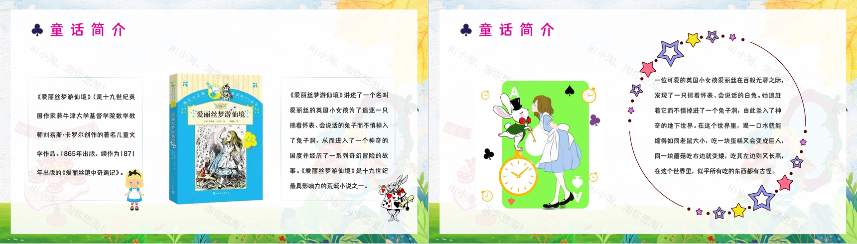 英国作家刘易斯卡罗尔文学作品《爱丽丝漫游奇境记》艺术鉴赏儿童图书阅读读后感PPT模板-3