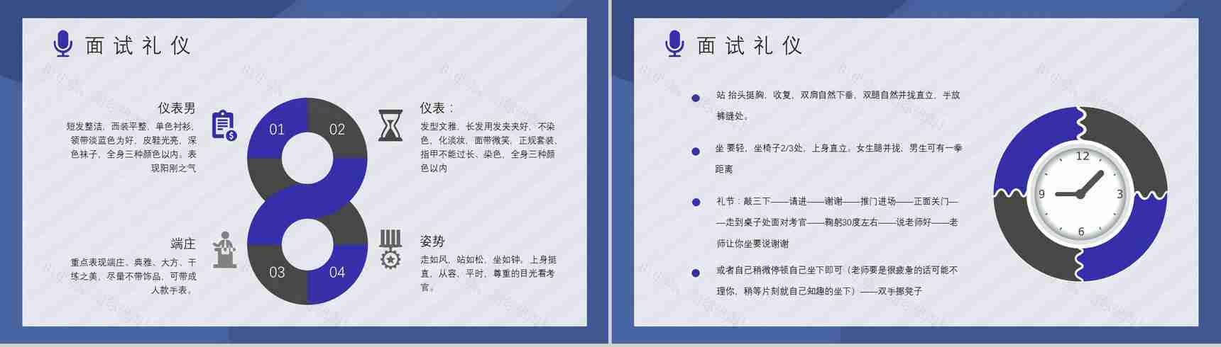 个人求职过程沟通技巧总结职场面试礼仪培训心得体会PPT模板-3