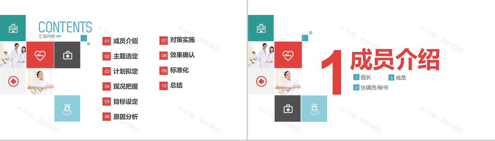 大气简洁品管圈医疗行业汇报PPT模板-2