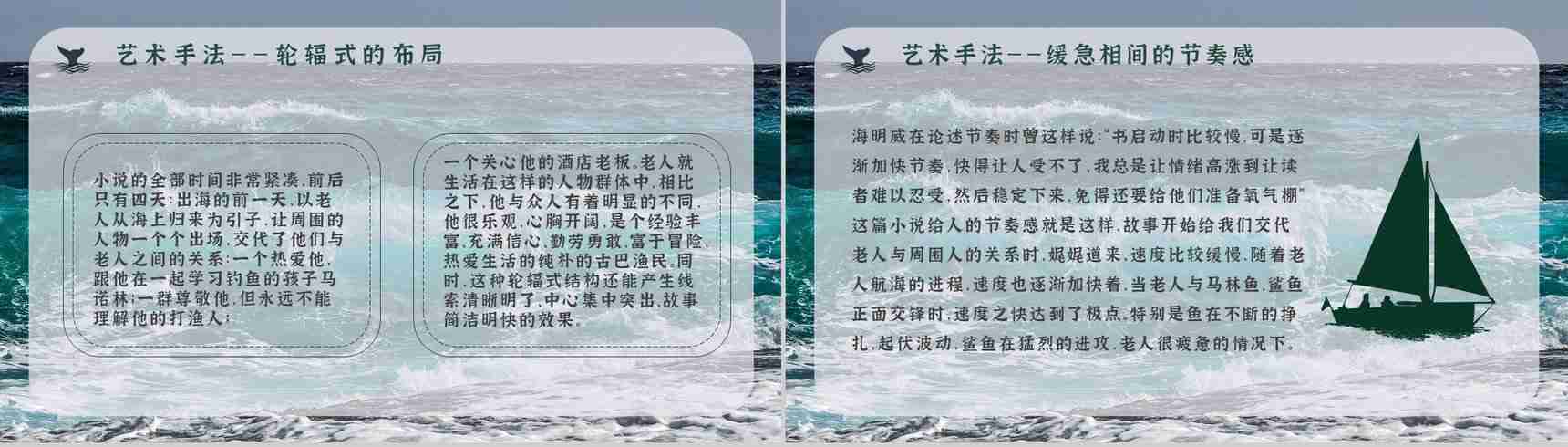 好词好句摘抄及赏析《老人与海》海明威所著书籍简介导读PPT模板-10