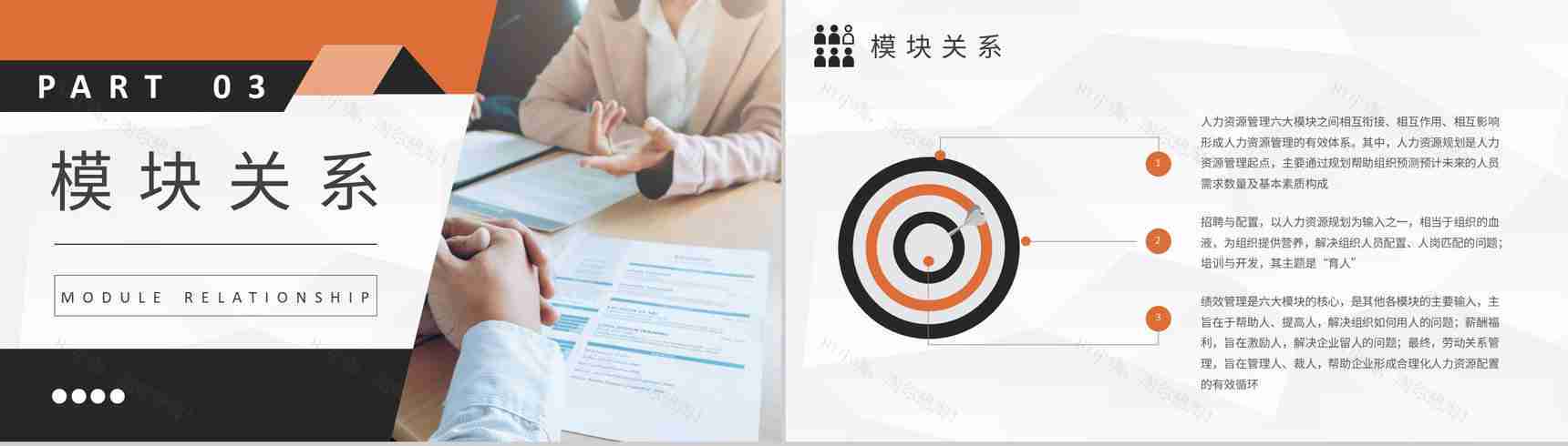 人力资源六大模块基础知识培训企业人事工作汇报PPT模板-7