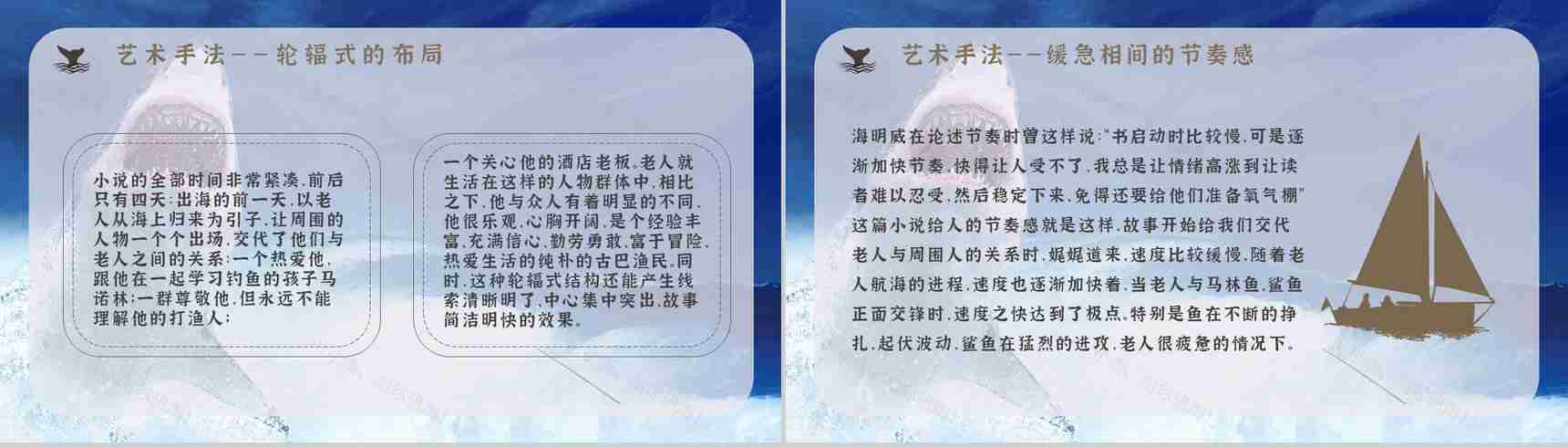 海明威所著《老人与海》书籍简介导读好词好句摘抄及赏析PPT模板-10
