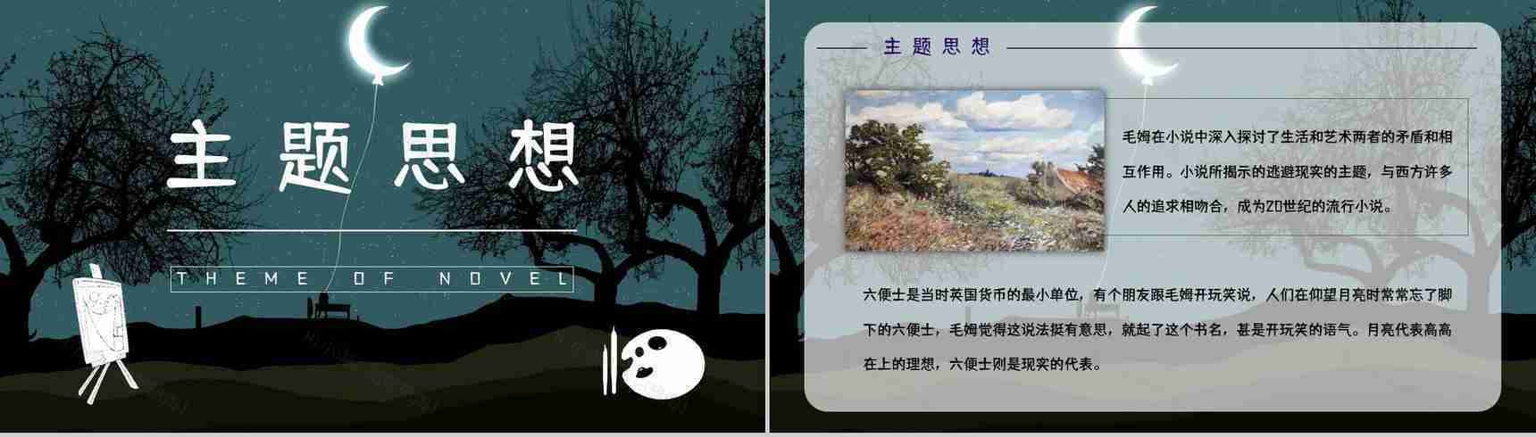 中学生必读文学名著《月亮与六便士》读书笔记心得体会交流分享PPT模板-9