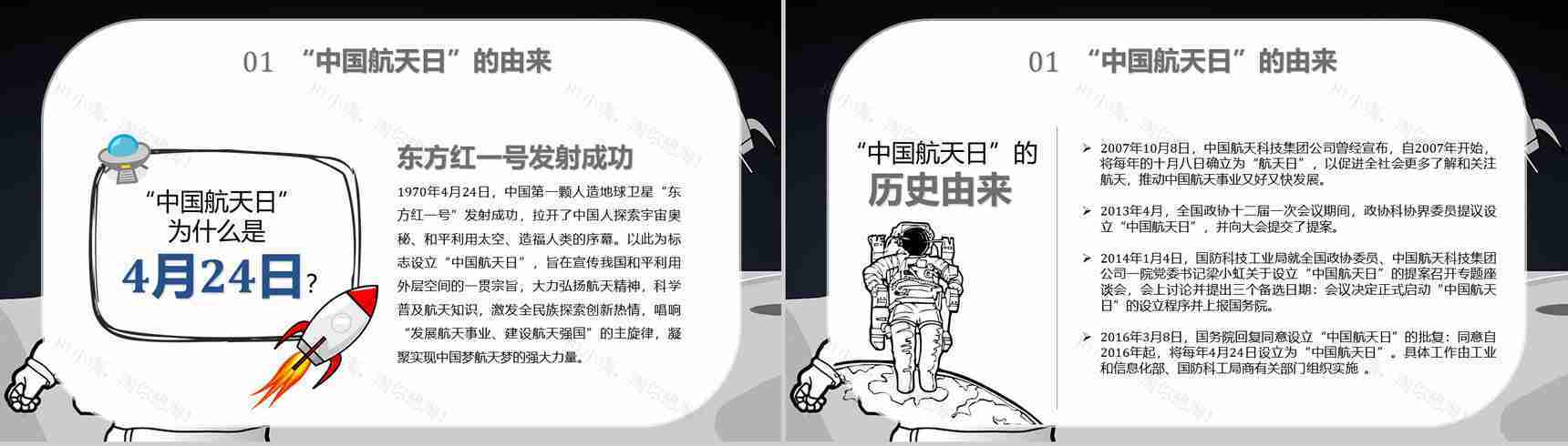 航天科技的进步与意义知识内容中国航天发展史PPT模板-6