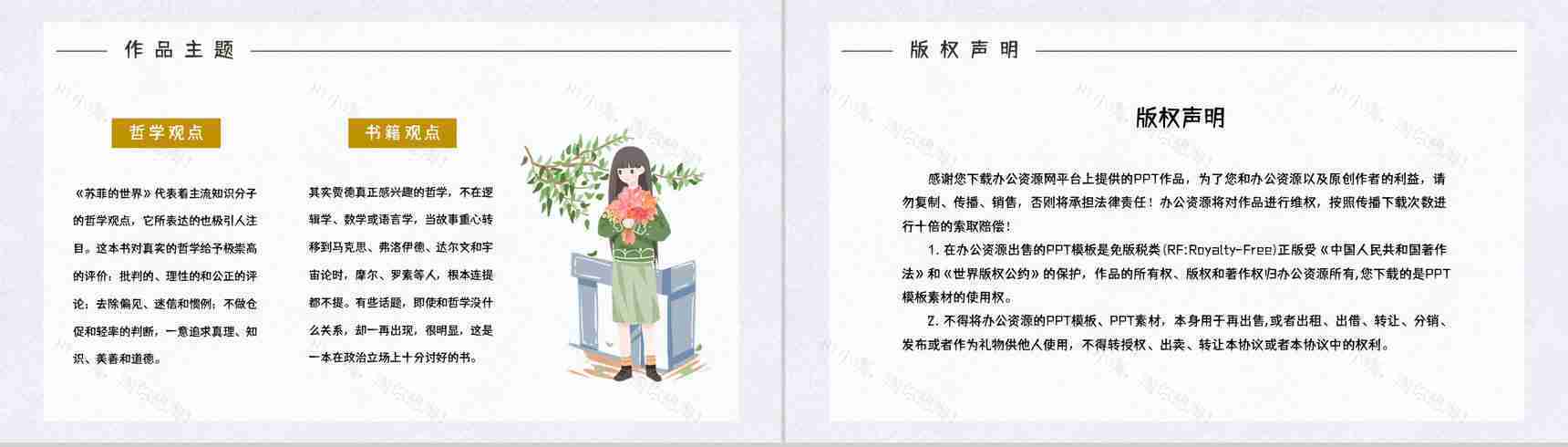 好书推荐之《苏菲的世界》作品介绍人物形象分析读书笔记整理交流PPT模板-11