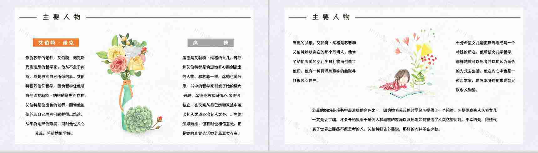 好书推荐之《苏菲的世界》作品介绍人物形象分析读书笔记整理交流PPT模板-7