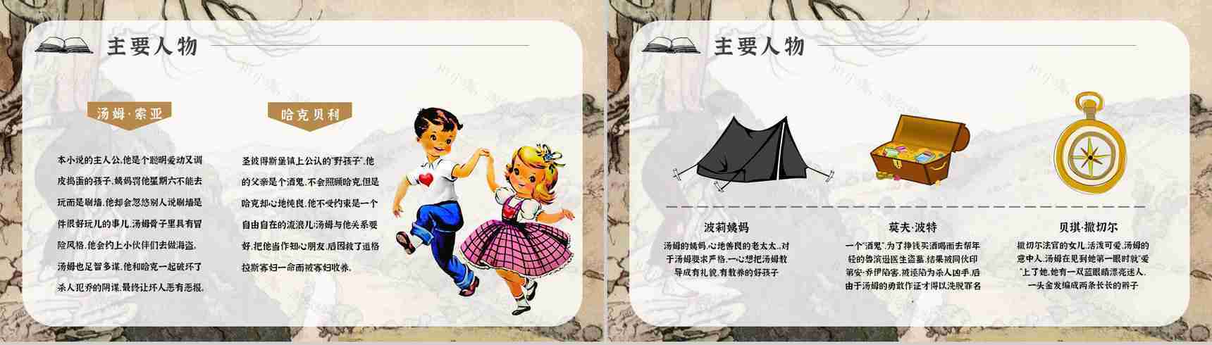 读书笔记《汤姆索亚历险记》作者简介名著片段赏析PPT模板-8