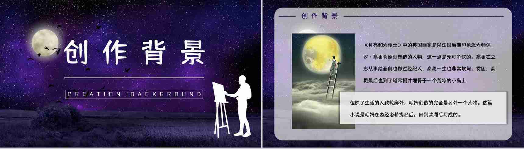 英国长篇小说《月亮与六便士》文学作品导读经典片段摘抄鉴赏PPT模板-6