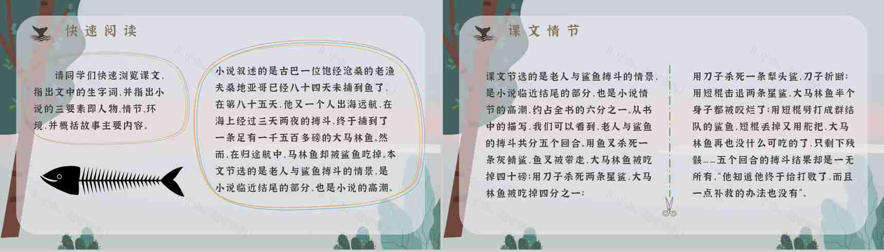 《老人与海》海明威所著中篇小说内容简介经典片段摘抄PPT模板-6