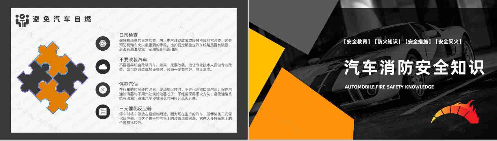 交通工具消防安全知识夏季车辆防火的基本安全措施PPT模板-4