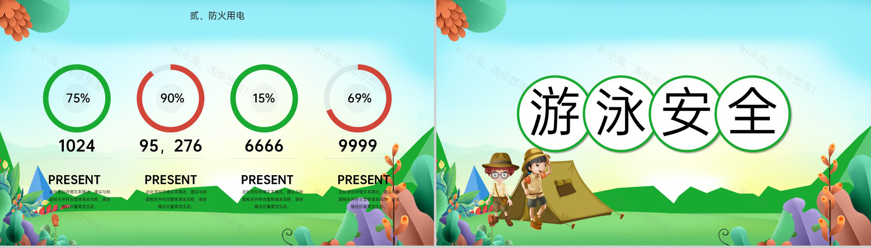 绿色卡通风暑期培训夏令营户外开幕仪式PPT模板-6