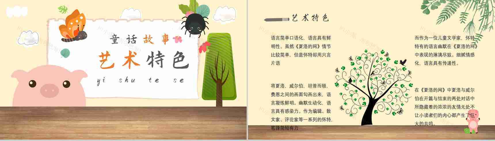 教师备课怀特《夏洛的网》艺术特色寓言故事知识点梳理PPT模板-2