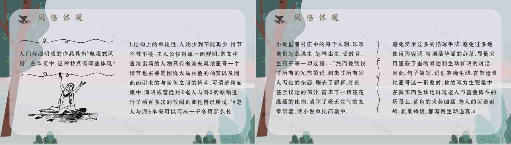 《老人与海》海明威所著中篇小说内容简介经典片段摘抄PPT模板-12