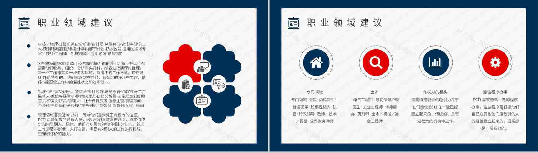 MBTI性格分析--ESTJ个性特征描述职业领域建议工作中的优劣势PPT模板-11