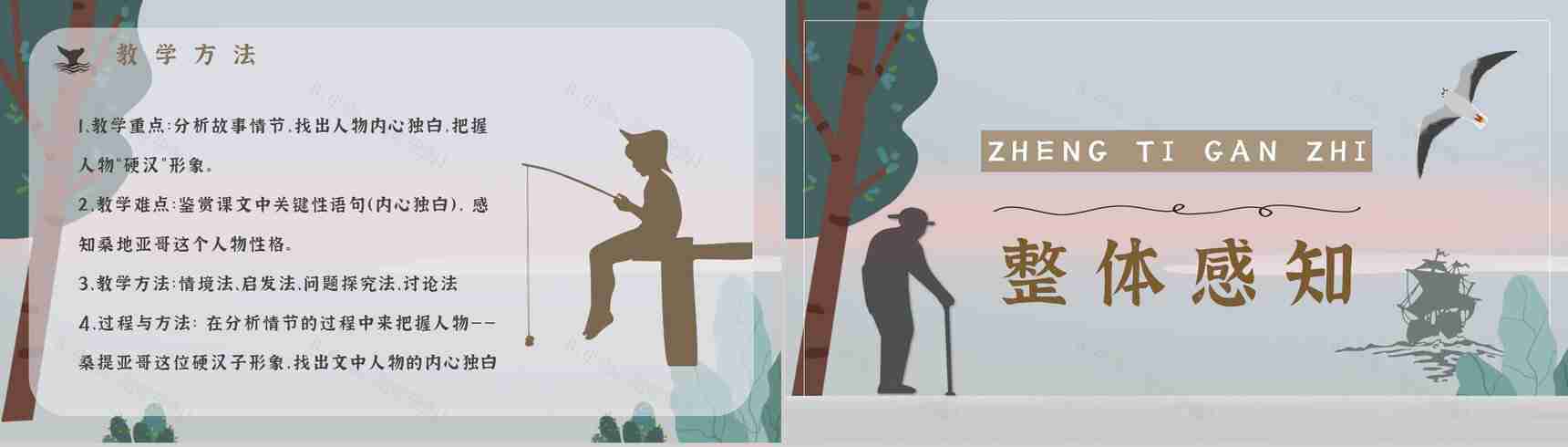 《老人与海》海明威所著中篇小说内容简介经典片段摘抄PPT模板-3