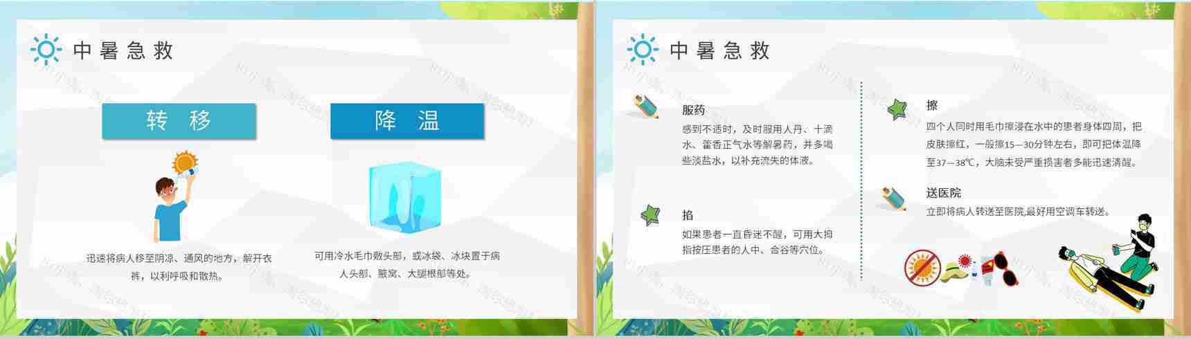 夏季防暑降温健康常识学习防中暑的措施培训PPT模板-5