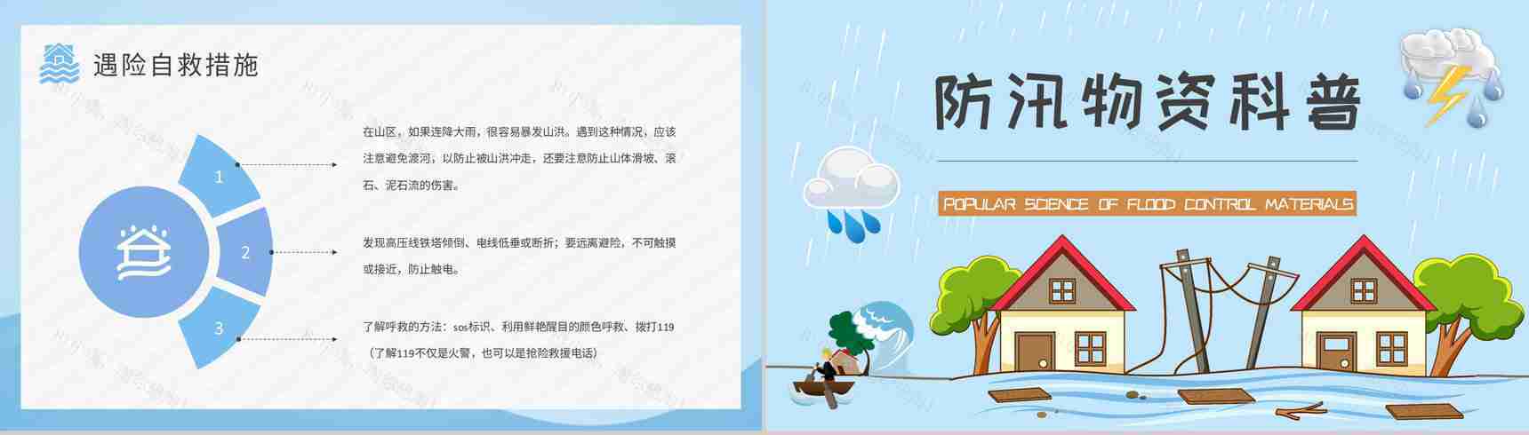 学校防洪防汛安全教育教案学生遇险自救知识学习PPT模板-7