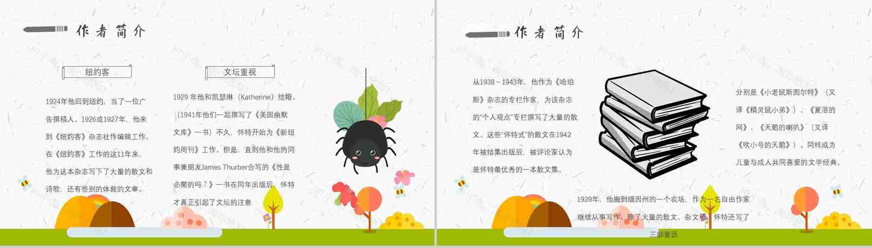 怀特《夏洛的网》作品内容简介心得体会教育培训PPT模板-8