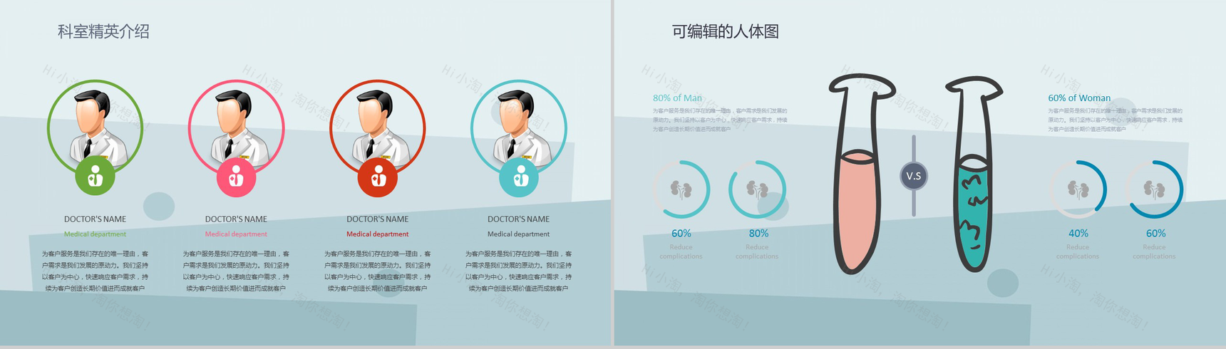 手绘卡通简约风格医疗宣传汇报PPT模板-8