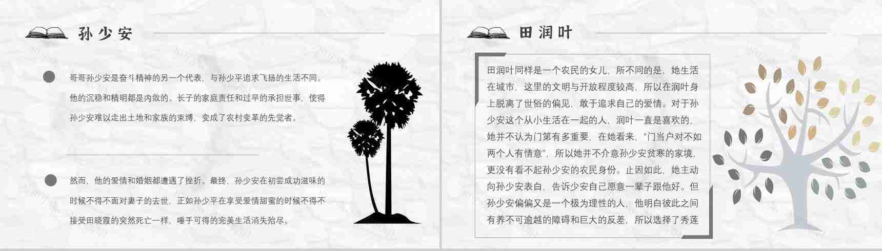 读书分享《平凡的世界》作品简介名著读后感PPT模板-7