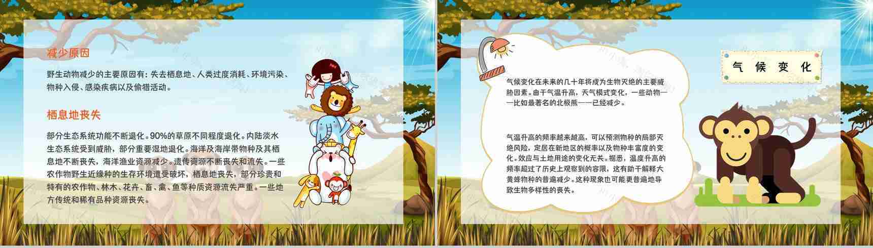 保护野生动物我们在行动主题公益活动宣传学生课外教学拓展PPT模板-3