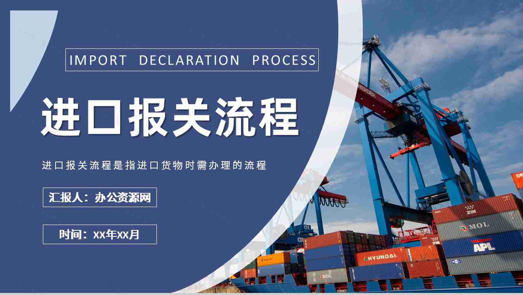 进口报关流程基础知识培训企业外贸业务情况汇报PPT模板-1