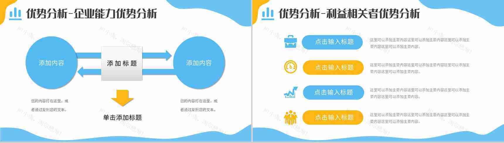 简约企业战略SWOT分析项目优势劣势分析PPT模板-5