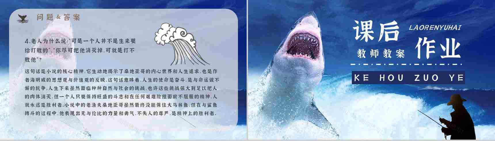 海明威所著《老人与海》书籍简介导读好词好句摘抄及赏析PPT模板-17