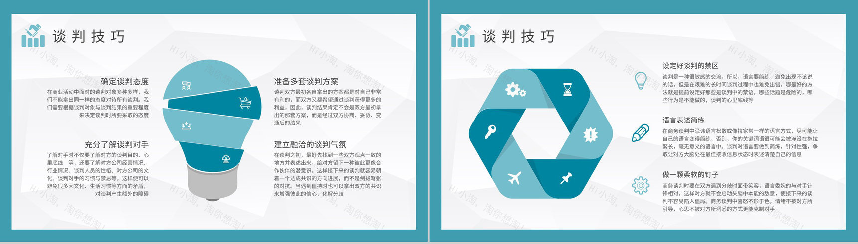 商务谈判策略内容总结企业公关礼仪培训工作汇报PPT模板-7