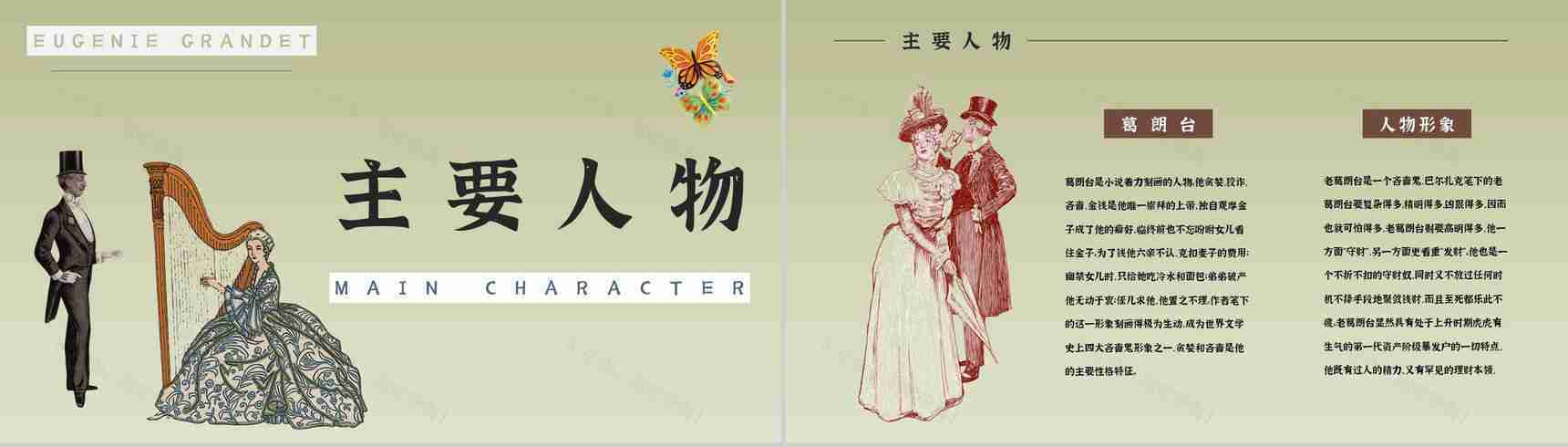 教育教学《欧也妮葛朗台》国外文学作品介绍人物形象赏析课件通用PPT模板-2