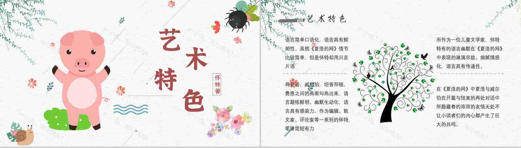 寓言故事《夏洛的网》人物分析怀特教师备课心得体会PPT模板-9