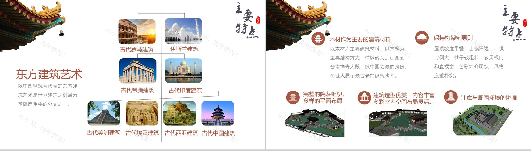 创意中国古典建筑介绍教育培训PPT模板-5