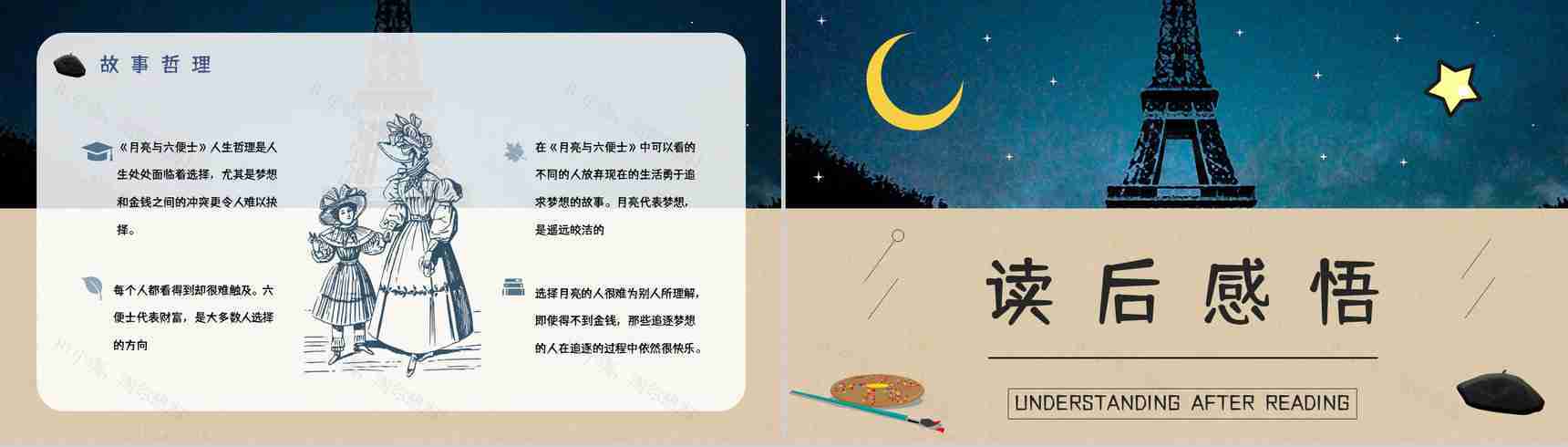 《月亮与六便士》毛姆所著经典小说阅读读书笔记交流分享PPT模板-14