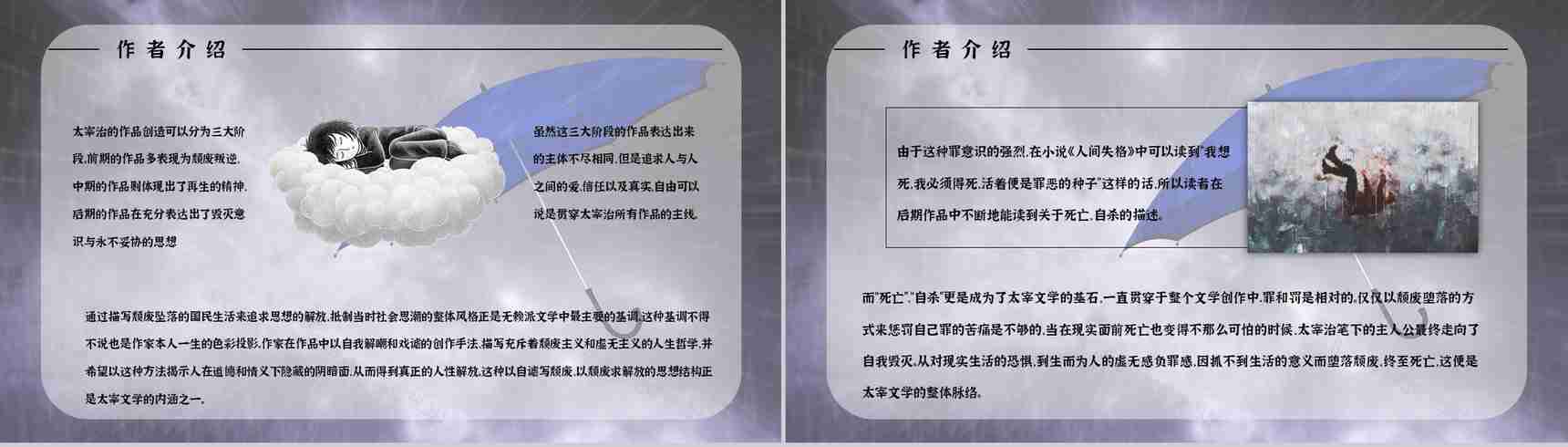 好书推荐之日本著名小说《人间失格》作品简介阅读体会心得分享会PPT模板-6