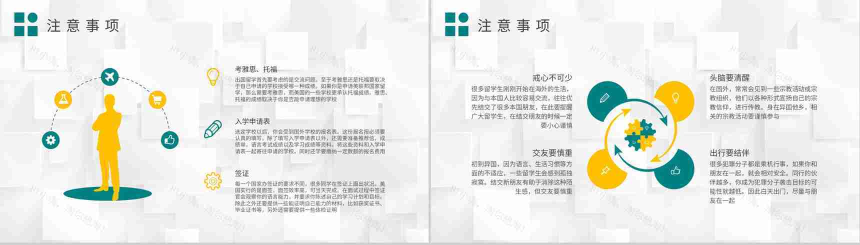 大学生出国留学的挑战个人安全注意事项说明PPT模板-7
