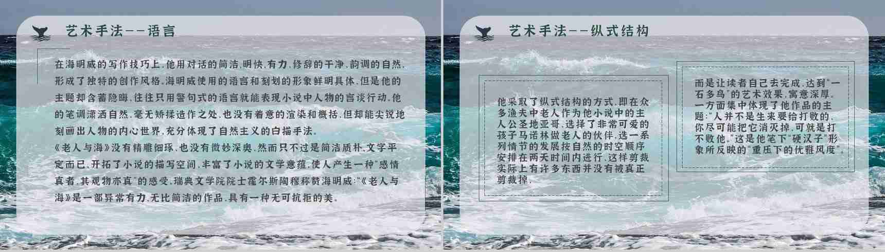 好词好句摘抄及赏析《老人与海》海明威所著书籍简介导读PPT模板-9