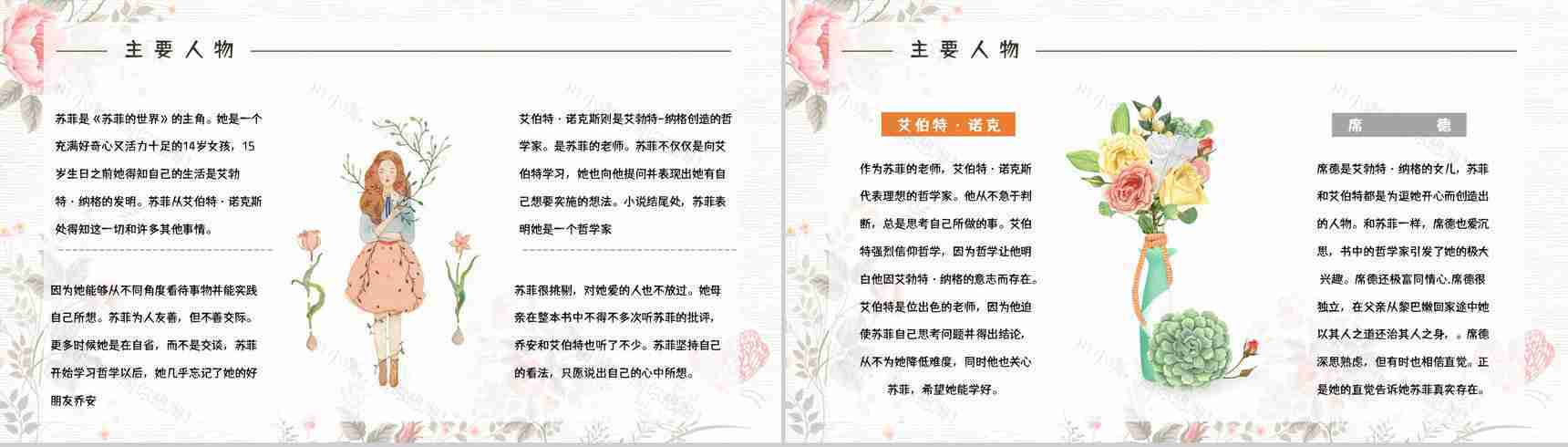 教育培训《苏菲的世界》外国经典名著阅读赏析知识点梳理教师备课课件通用PPT模板-4