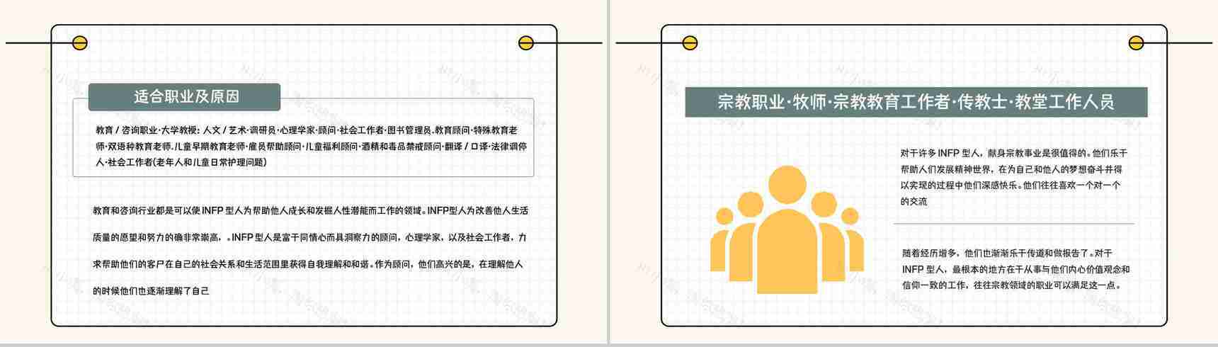 经典性格评估理论模型MBTI职业性格分析INFP类型个性判断分析PPT模板-16