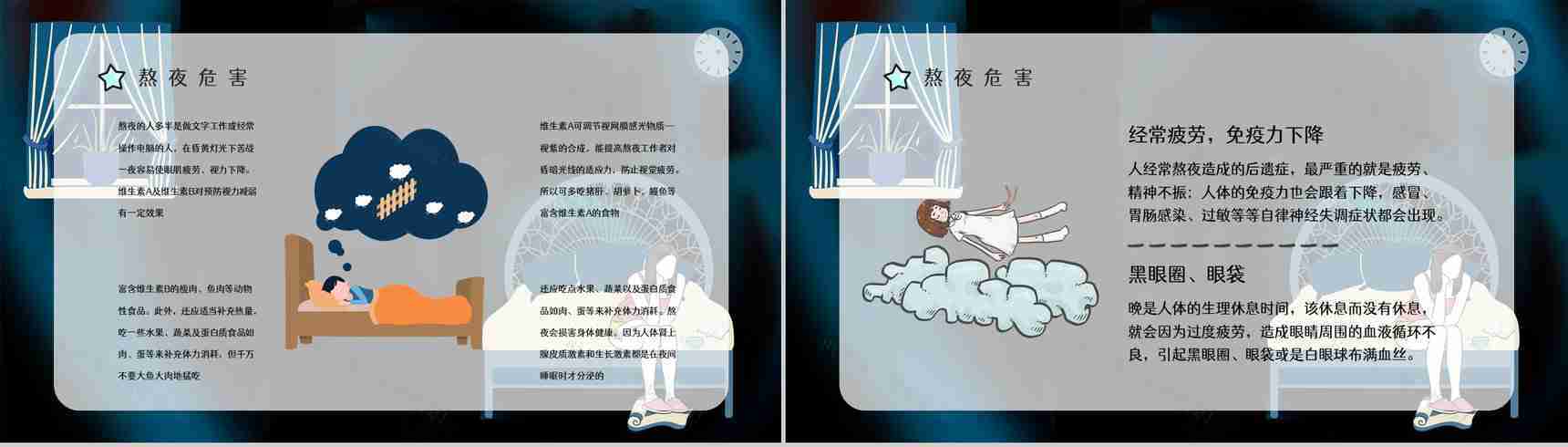 知识科普之熬夜的危害工作人员学生睡眠质量讲解咨询讲座PPT模板-3