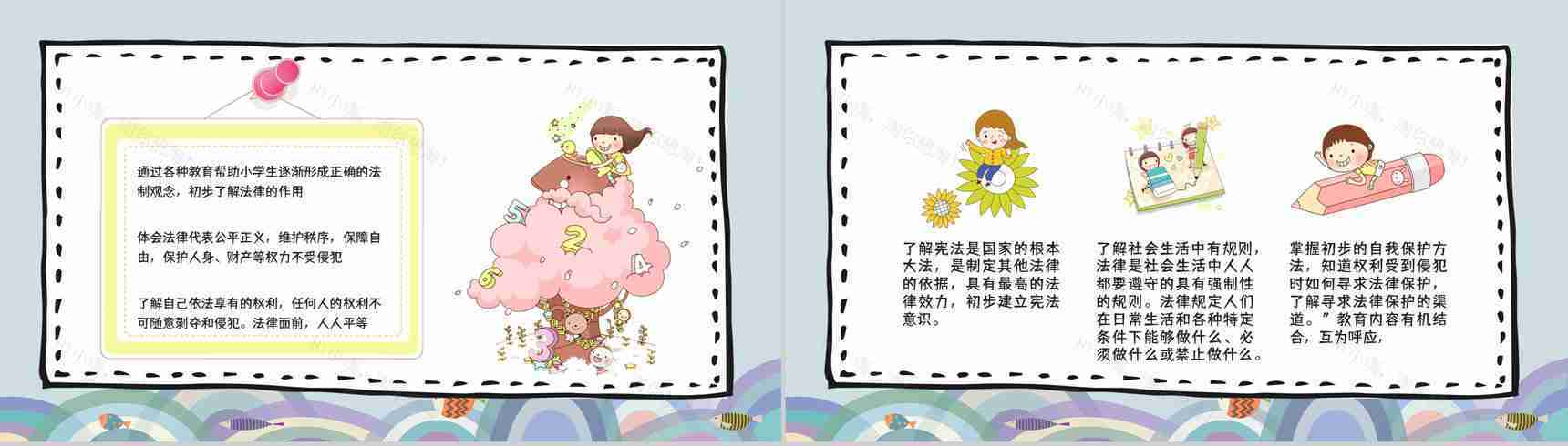 中小学校园开学第一课之法制教育安全防护主题班会通用PPT模板-4