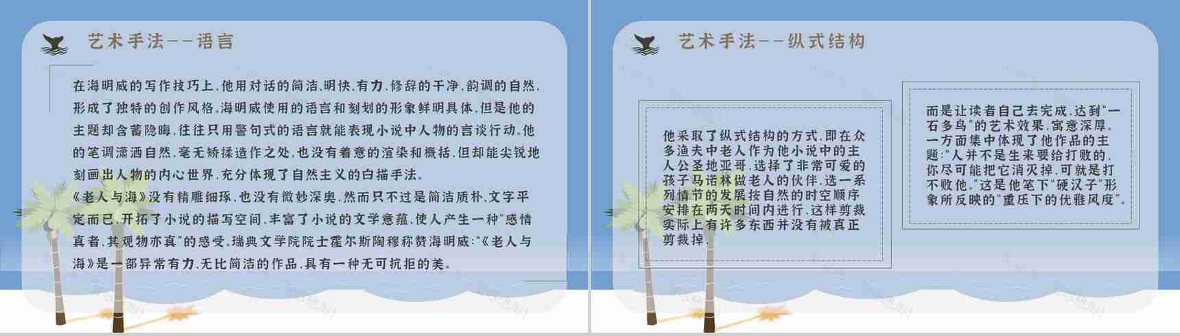 文学作品赏析海明威《老人与海》教师备课课件中学生必读小说PPT模板-9