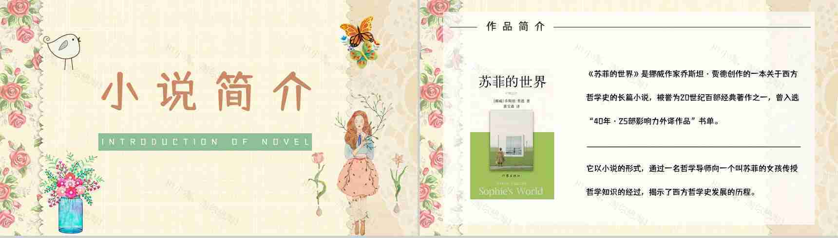 西方哲学史长篇小说《苏菲的世界》经典名著阅读赏析好词好句摘抄PPT模板-2