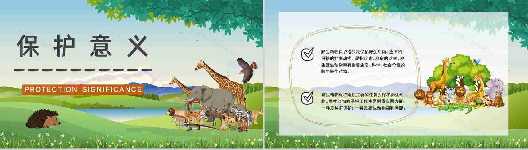 教育教学爱护野生动物保护动物公益活动宣传主题班会PPT模板-2