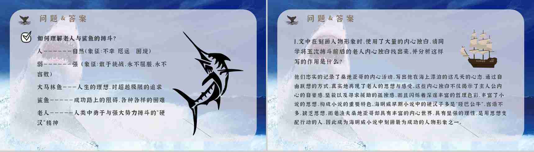 海明威所著《老人与海》书籍简介导读好词好句摘抄及赏析PPT模板-15