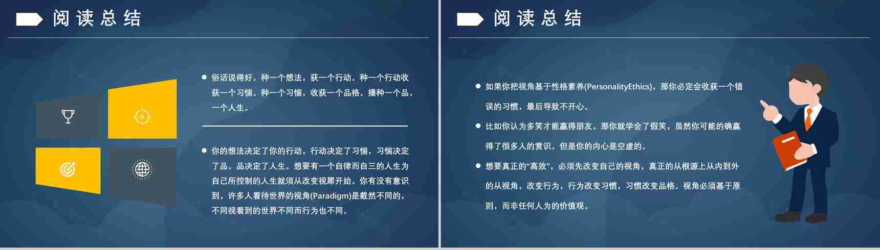 读书笔记好书推荐之史蒂芬柯维《高效能人士的七个习惯》分享阅读体会交流PPT模板-19