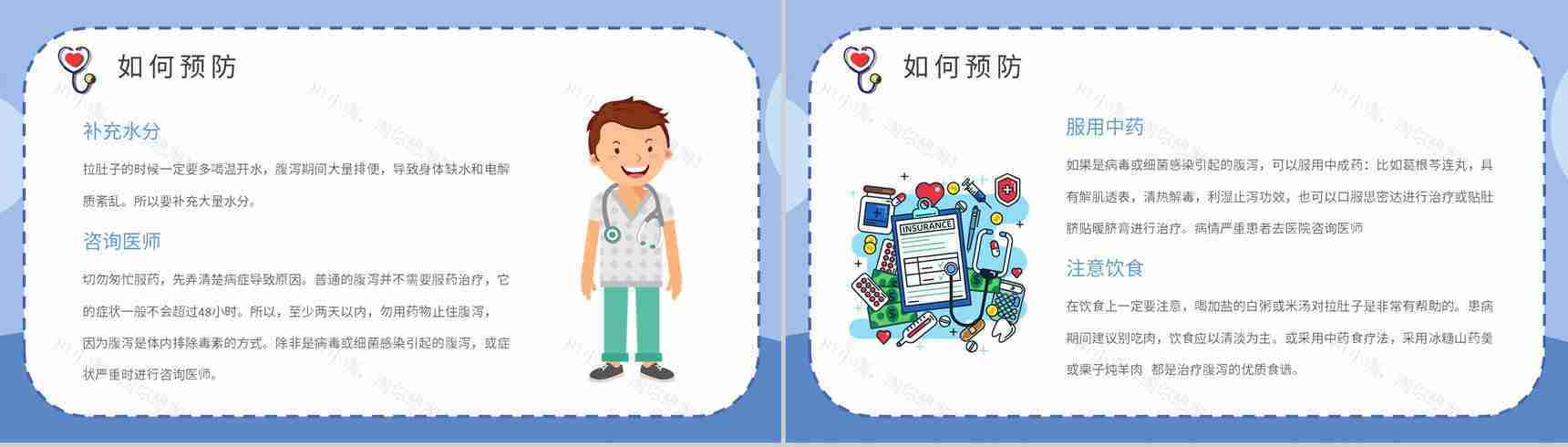 夏季腹泻的健康宣传计划方案中小学生日常预防疾病措施PPT模板-11