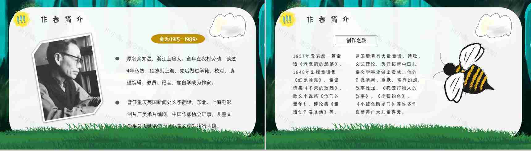 中学必读名著导读金近《狐狸打猎人》作品内容简介心得体会PPT模板-4
