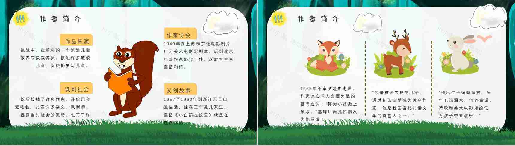 中学必读名著导读金近《狐狸打猎人》作品内容简介心得体会PPT模板-5