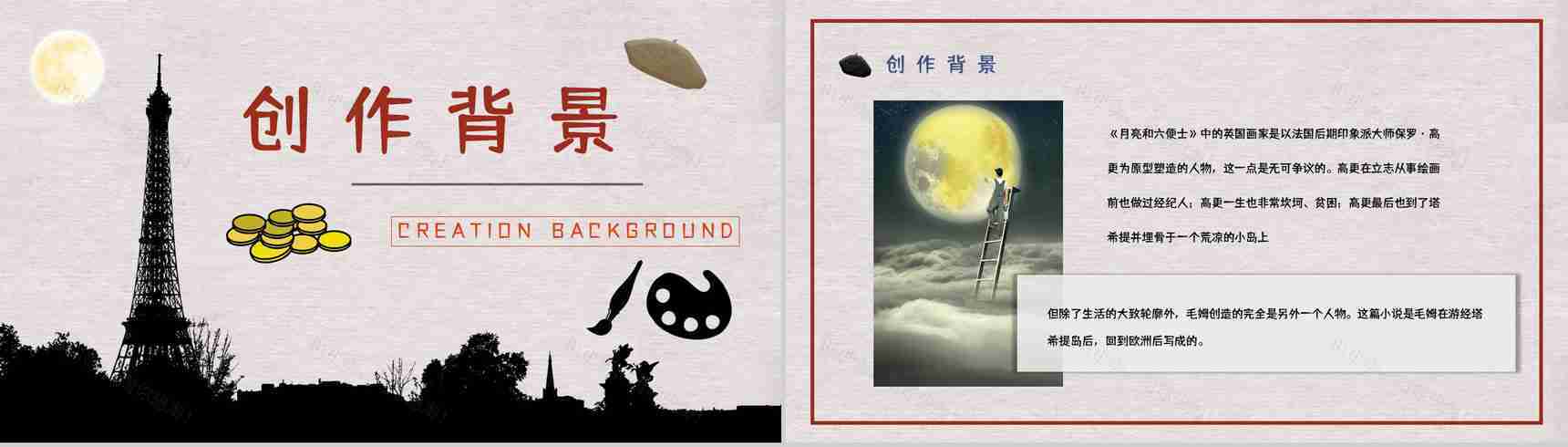 国外经典小说毛姆《月亮与六便士》好书分享读书心得体会交流分享PPT模板-2