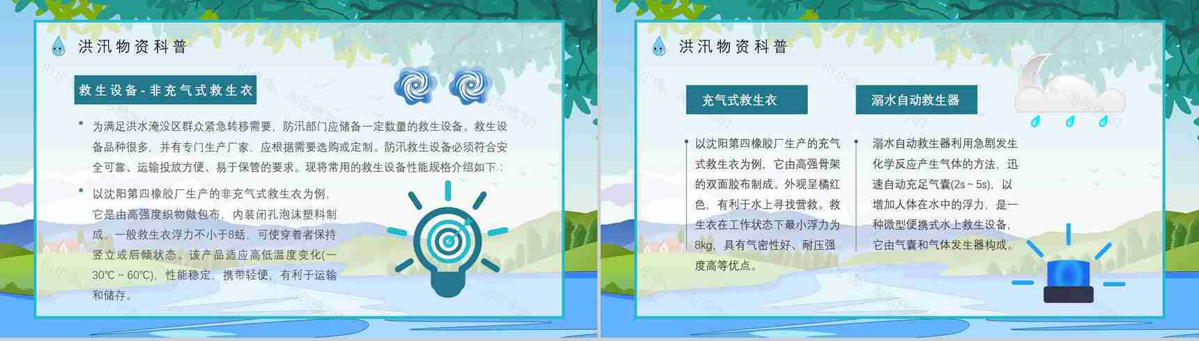 社区居民防汛物资科普讲座雨季防洪防汛基本知识培训总结安全教育PPT模板-11